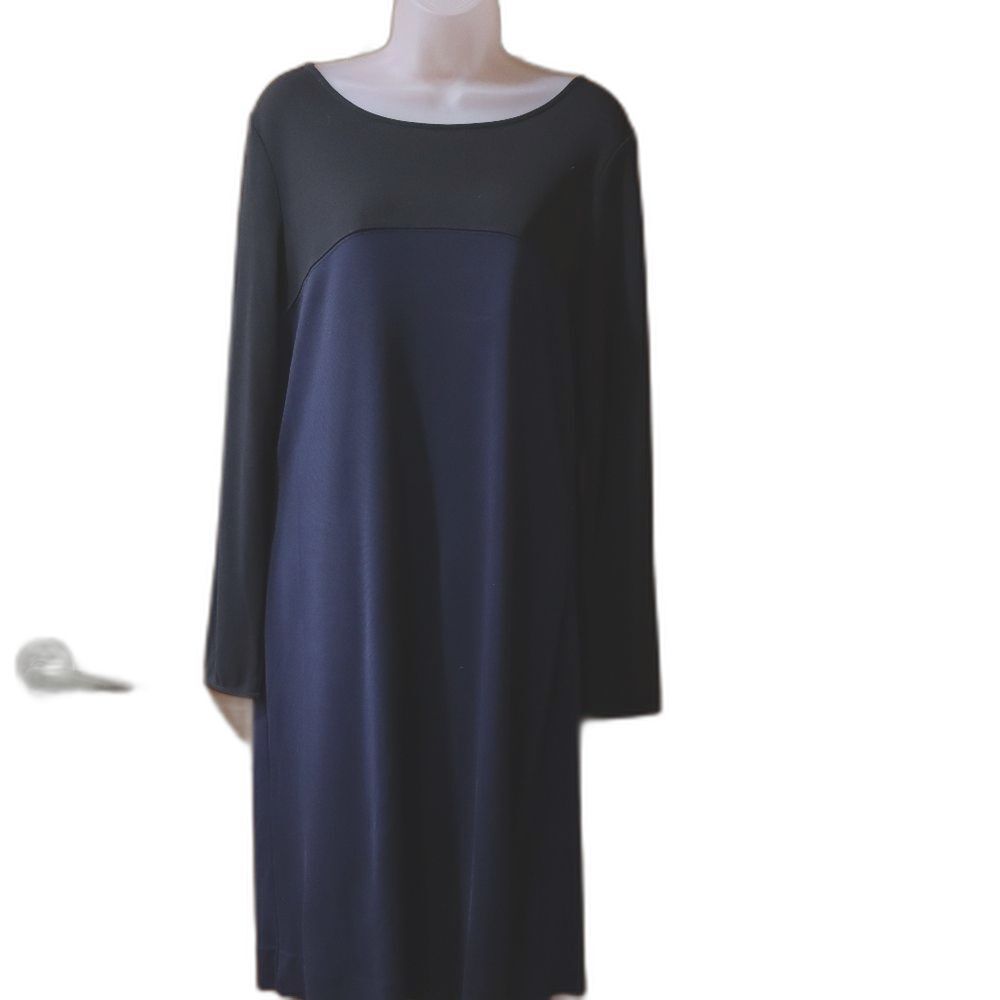 Banana Republic Black and Navy Midi Dress Stretch 14
